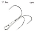 thumbnail image 3 of 4/0# 1.73" Treble Fish Hooks Carbon Steel Bend Hook with Barbs, White 20 Pack, 3 of 6