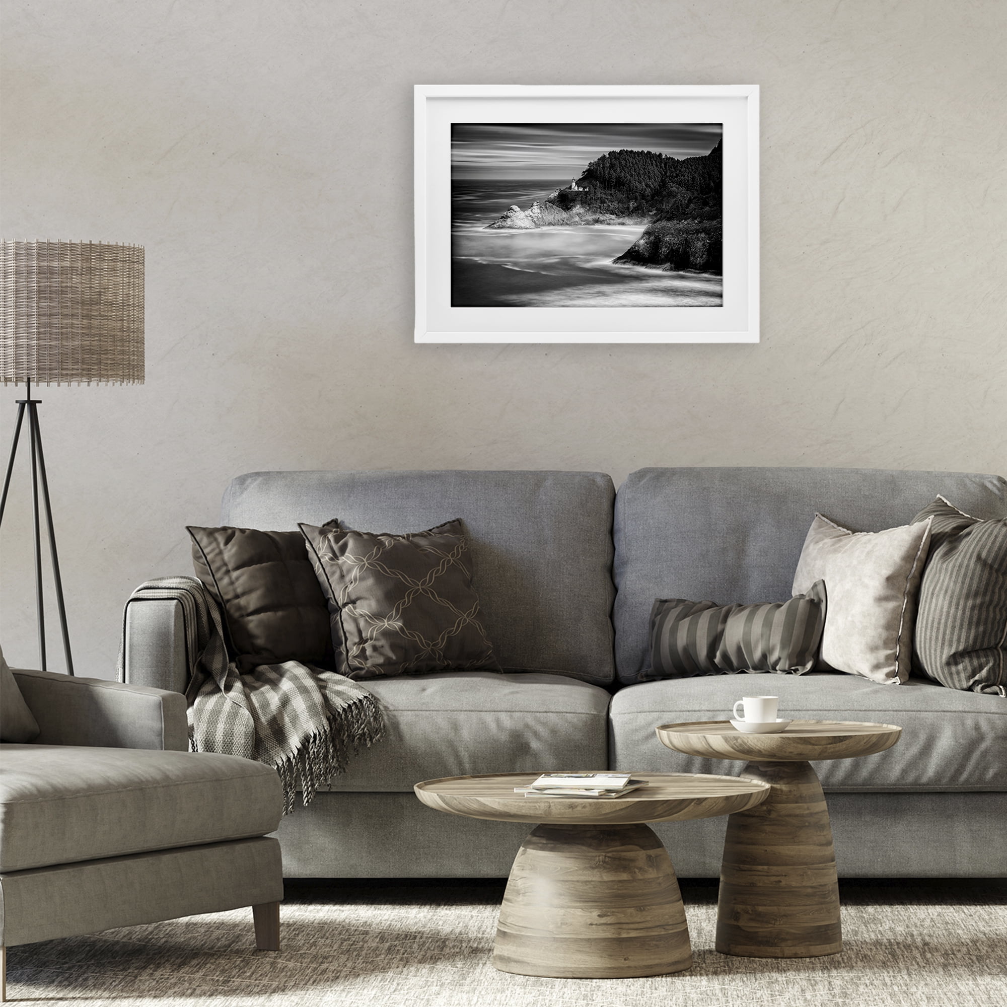 Stupell Industries Perched Above The Pacific White Framed Print Under Glass, design by Rick Berk
