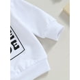 thumbnail image 6 of Bagilaanoe 2PCS Toddler Baby Boy Long Pants Set Letter Print Long Sleeve Sweatshirt Pullover Tops + Drawstring Sweatpants 6M 12M 18M 24M 3T Kids Casual Sweatsuits, 6 of 9