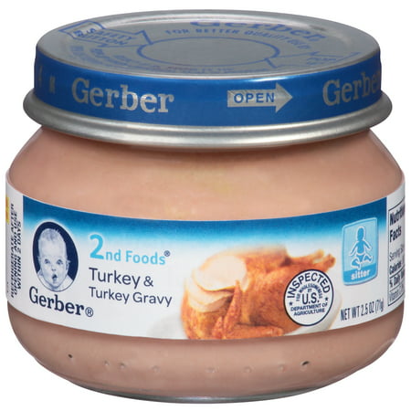 Gerber 2nd Foods Turkey & Turkey Gravy Baby Food, 2.5 oz - Walmart.com