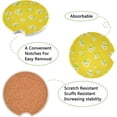 thumbnail image 2 of GZHJMY Yellow Daisy Floral Car Coasters 2 Pack Drinks Absorbent Ceramic Stone Car Coasters with Fingertip Grip Car Cup Holder Coasters Cup Coasters, 2 of 6