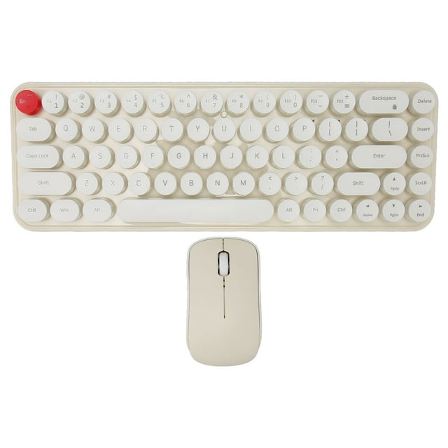 Combo de teclado y ratón inalámbricos Bling Bling 68 teclas 2,4 GHz color beige