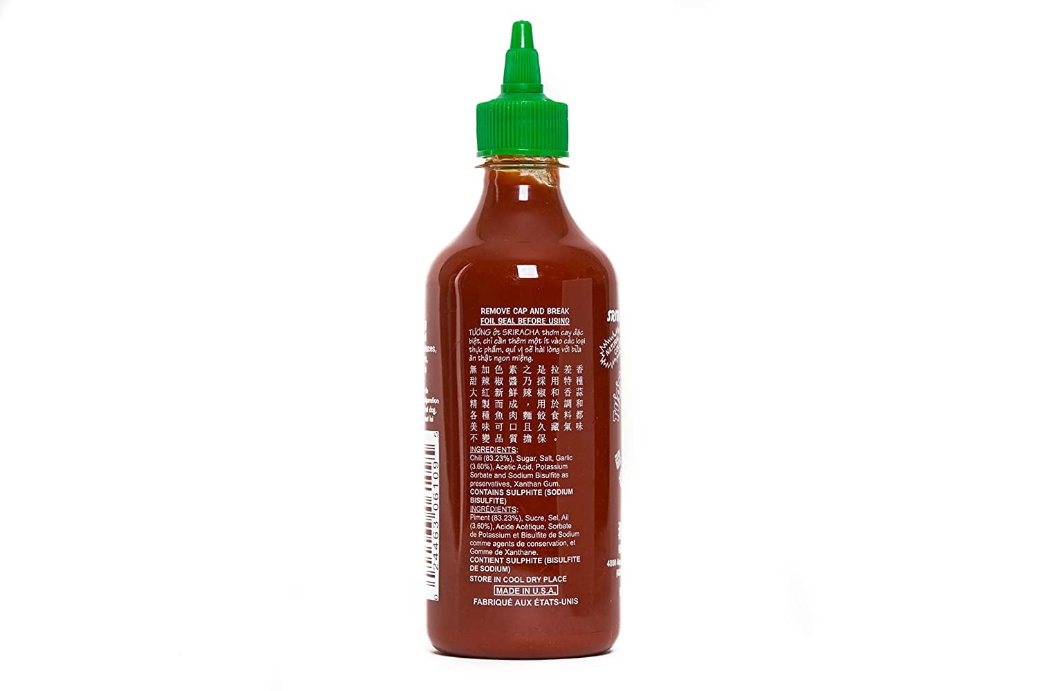 Pack of 12, Huy Fong Sri Racha Hot Chili Sauce, 17 oz