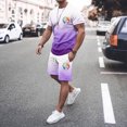 thumbnail image 2 of toraway Ensemble Décontracté pour Hommes 2 Pcs Tenues d'Été Amusantes T-Shirt à Manches Courtes Col Rond Sport Dégradé TG, 2 of 4