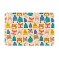thumbnail image 2 of Front Door Mat Indoor Outdoor Outside Entrance - 16*24in Washable Small Animals With Knit Hat Pattern Thin Bathroom Rugs Fit Under Door, Bath Rugs for Bathroom, Kitchen Rugs Mats for Floor, 2 of 6