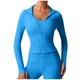 thumbnail image 2 of Chaquetas y abrigos casuales sin capucha de manga larga para mujer, moda femenina, de manga larga, lisas, con cremallera, cuello alto, ropa deportiva para exteriores, chaqueta, blusa, blusa de poliést, 2 of 8