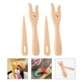 WSTEER 2 Sets of Wooden Knit Forks Multiuse Knitting Tools Woven Forks