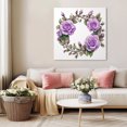 thumbnail image 5 of Purple Rose Wall Art Painting on Canvas, Spring Flower Watercolor Modern Floral Leaf Canvas Art Home Prints Wall Art Framed Modern Artwork for Living Room Bedroom Wall Decor 8x8in, 5 of 9