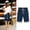 Navy, variant on BRGZLK Womens Striped Patchwork Shorts Knee Length Cotton Drawstring Elastic Waist Wide Leg Shorts Summer Casual Beach Pant with Pockets
