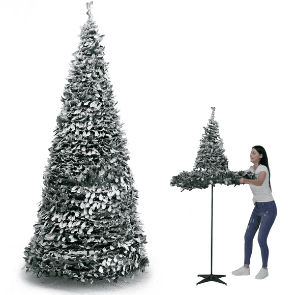 Arbol de Navidad Artificial Grande 2.1m Auto-Ensamble Pino Navideño Artificial Verde Armado Rapido y Facil en Un Minuto Marthing Pino Frondoso Realista, Elegante Resistente y Duradero