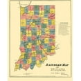 thumbnail image 2 of Morris 15x18 Black Ornate Wood Framed with Double Matting Museum Art Print Titled - Railroad Map of Indiana - Morris 1852, 2 of 4