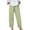 Green, variant on Women's Cotton Linen Summer Palazzo Pants Flowy Wide Leg Beach Trousers with Pockets Yellow L