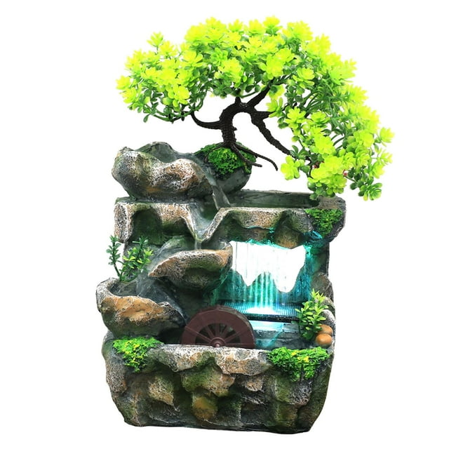 Rongfmy Fontaines d'Eau d'Intérieur Rocaille Artisanat Fluide Paysage Décoratif Méditation