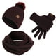thumbnail image 2 of Sombreros de mujer de moda casual de invierno que mantienen el calor sólido conjunto de gorro de punto bufanda guante mujer sombrero de acrílico, 2 of 6