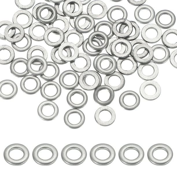 Juego de arandelas planas de metal Uxcell M3 x 6mm, 66 piezas de arandelas planas de acero inoxidable 304