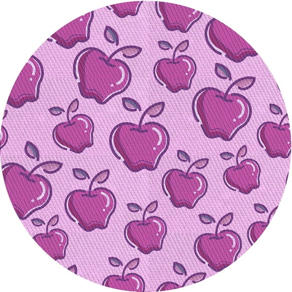 Ahgly Company Indoor Round Patterned Pastel Purple Pink Area Rugs, 5' Round