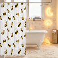 thumbnail image 3 of Erosebridal Kawaii Bee Shower Curtain 72Wx78L,Nature Wildlife Theme Bath Curtain,White Yellow, 3 of 5