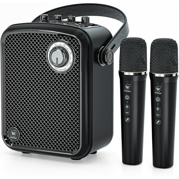 Altavoz Portátil de 70W con Micrófono, Amplificador de Voz con 2 Micrófonos Inalámbricos, Sistema de Altavoces Pequeño PA, Máquina de Karaoke, para Hablar en Público, Eventos, Cantar - S100Pro