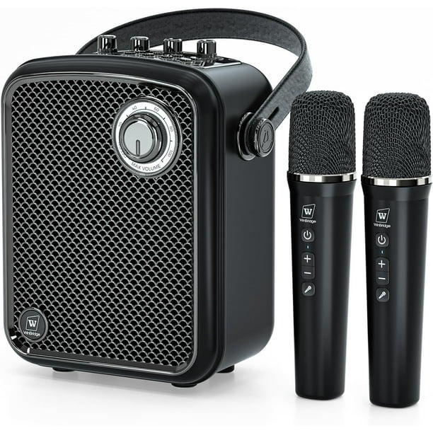 Altavoz Portátil de 70W con Micrófono, Amplificador de Voz con 2 Micrófonos Inalámbricos, Sistema de Altavoces Pequeño PA, Máquina de Karaoke, para Hablar en Público, Eventos, Cantar - S100Pro