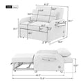 thumbnail image 5 of Triple Tree Velvet Built In Usb Port Sleeper Sofa with Pillows, Dark Gray, 5 of 6