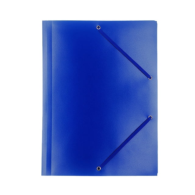 Blue A4 Folder with Elastic Bands and Flaps for 150 Sheets Heavyweight Letter Size Papers, File Organizer Folder, Pretty File Folders, Storage Folders for Documents, Office and School