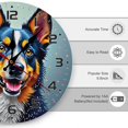 thumbnail image 3 of Colorful Dog Wall Clock 10 Inch Silent Non Ticking Round Wooden Clock Decoration for Living Room Kitchen Bedroom Bathroom Office Classroom, 3 of 8