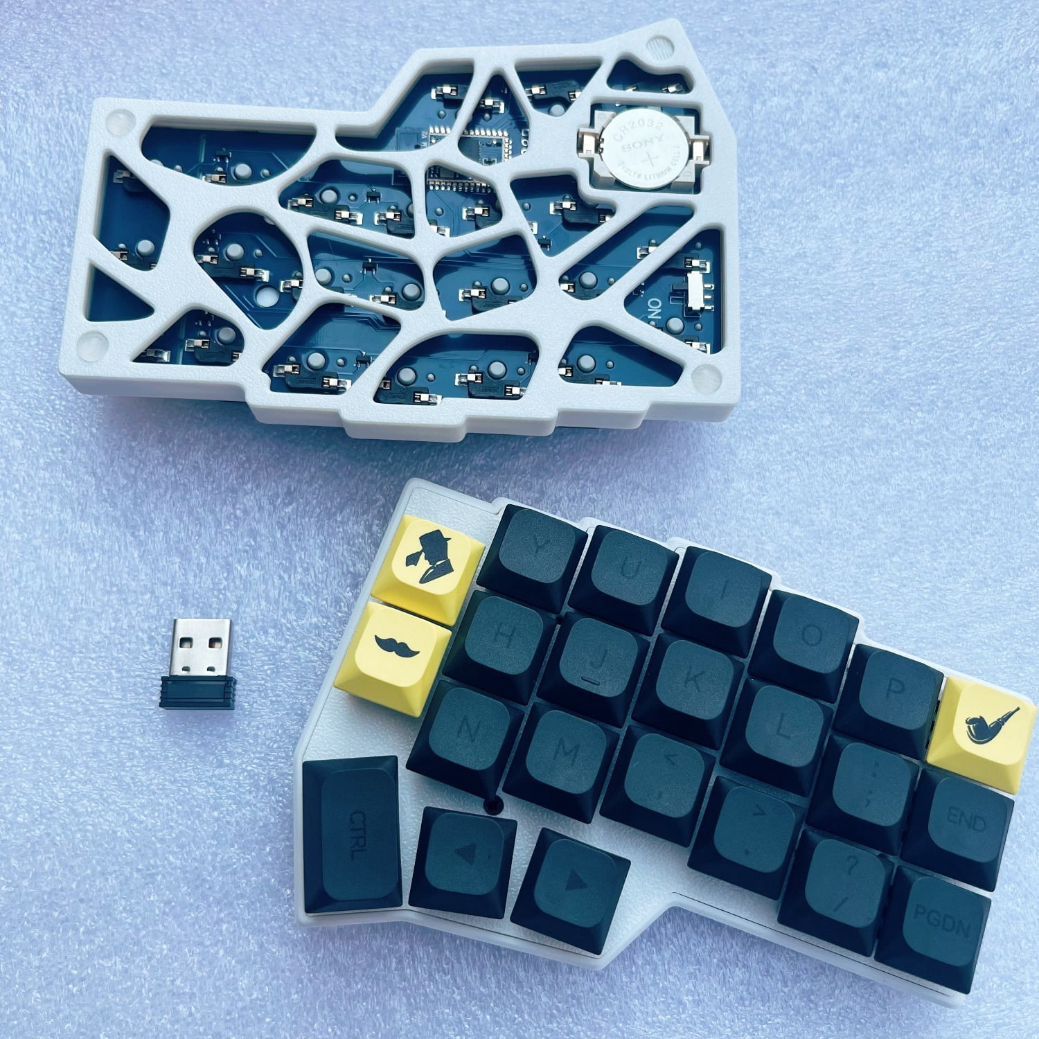 MiFuny WCORNE V4.1 Customize Wireless 2.4G Split Keyboards DIY Hot Swap Ergonomic Design Keyboard Accessory No Shaft Body and Keycap