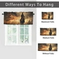thumbnail image 6 of Western Cowboy Kitchen Valance Curtain Rod Pocket Retro American Flag Horse Desert Sunset Window Treatment Valance Curtains for Bathroom 54 by 18 in, 1 Panel, 6 of 6