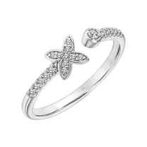 Keepsake 1/10 Carat T.W. Diamond Open Butterfly Anniversary Ring in Sterling Silver