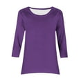thumbnail image 4 of Hvyesh 3/4 Sleeve Tunic Tops for Women Dressy Crew Neck Casual Blouse Flowy Hide Belly Shirts to Wear with Leggings, 4 of 5