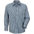 thumbnail image 1 of Bulwark Plaid Long Sleeve Uniform Shirt - Long Sizes SLD6L Teal/ Brown MT, 1 of 1