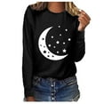 thumbnail image 1 of Pompotops T-shirt Décontracté Imprimé pour Femmes Col Rond Manches Longues Blouse, 1 of 5