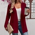 thumbnail image 2 of Breezora Women's Chic Openwork Cardigan With Pockets Lightweight Layering Piece For Spring Summer Transitions S Size Red, 2 of 5