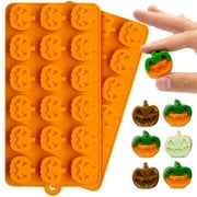 2 Pack Halloween Silicone Molds - Pumpkin Shape Candy Mold, Chocolate Mold - Food Safe, BPA Free Ba