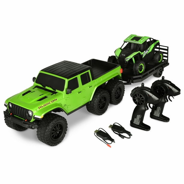 Hyper Toys Six Wheel RC Jeep with Trailer for Playgrounds