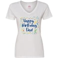 thumbnail image 3 of Inktastic Happy Birthday Dad Women's V-Neck T-Shirt, 3 of 5