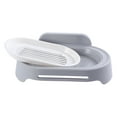 thumbnail image 3 of WHAMVOX Adhesive Soap Dish Holder with Draining Holes for Bathroom Grey PP Material 7.5 x 4.3 Inches, 3 of 8
