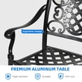 thumbnail image 6 of Dextrus Outdoor Cast Aluminum Armrest Dining Chairs Set of 2 Patio Bistro Chairs, Black, 6 of 8