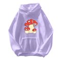 thumbnail image 1 of Sudadera con capucha Hanzidakd para mujer, bonita sudadera con capucha de hongo kawaii para adolescentes, ropa para niñas, sudadera con capucha, camisetas, morado, L, 1 of 4