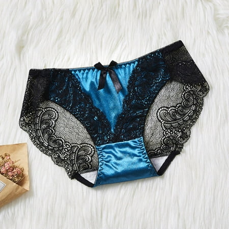

Miayilima Panties For Women Lace Underwear For Retro Satin Hollowed Out Transparent Mesh Seamless Waist Pack Hip Triangle Pants Underwear Size XXL