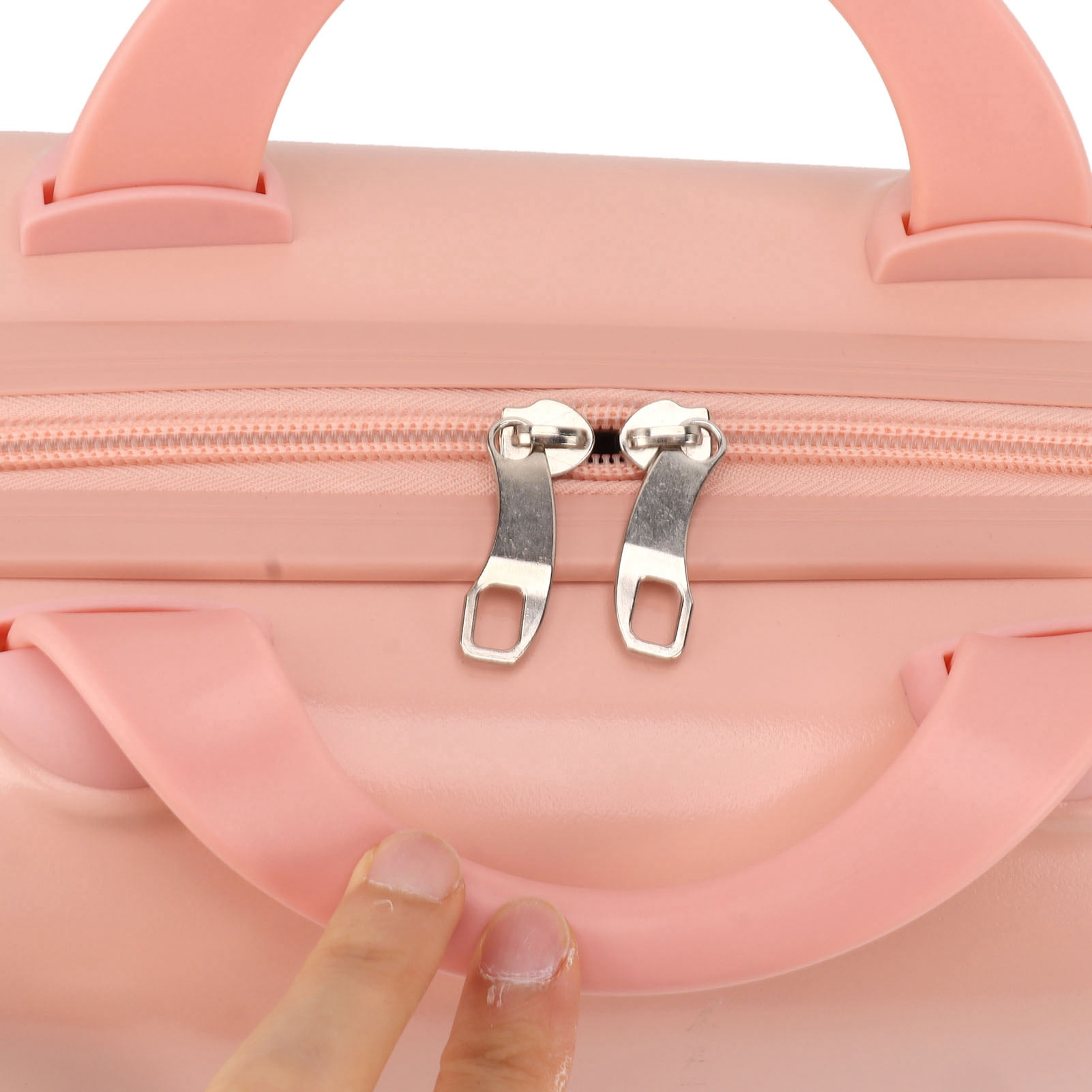 YAHHU 14in Small Travel Hand Luggage Mini Carry On Suitcase Hard Shell Cosmetic Case with Anti Slip Standing Feet Large Capacity Pink (11.8x9.8x5.9 in / 30x25x15 cm)