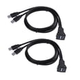 thumbnail image 1 of 2x USB 3.0 Cable de montaje en tablero de extensión para automóvil / barco / motocicleta Tablero de instrumentos de 1 m Hugo Cable adaptador de montaje empotrado en el coche, 1 of 10