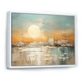 thumbnail image 2 of Designart "Paradise Of Beige And Golden Beach Sunset" Coastal Sunset Floater Framed Canvas Wall Art, 2 of 5