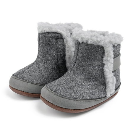 Bonario Baby Girls Boys Snow Warm Boots Infant Winter Booties Newborn Slip On Shoes for 3-18 Months