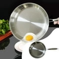 thumbnail image 1 of Hbdhejl Stainless Steel Pan 12 Inch Frying Pan 3 Ply Stainless Steel Frying Pan Fry Pan Stainless Steel Skillet Cooking Pan Oven Skillet Christmas For Man And, 1 of 9