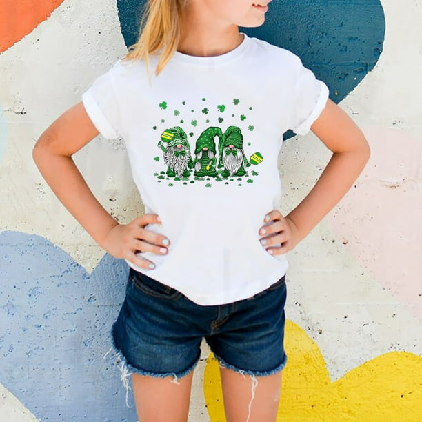 Gibobby Playeras Ninas Dia de San Patricio Camisetas de manga corta con cuello redondo para ninos y ninas camisetas estampadas para ninos G 12 13 Anos Walmart en linea