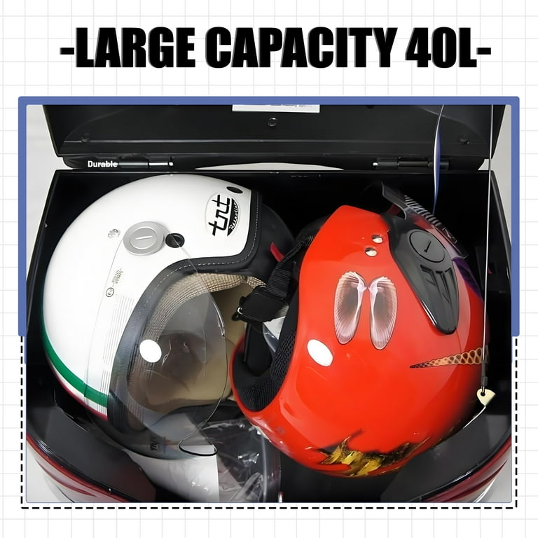Tail Box, Motorcycle Rear Box Helm Bagage Opbergruimte Topkoffer Grote Capaciteit Universeel voor Electromobile(Large-saffierblauw
