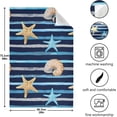 thumbnail image 4 of Starfish Seashell Stripes Tea Towels Set of 1 Watercolor Nautical Pattern Kitchen Dish Cloth with Hanging Loop, 18"x28"Lint-Free Absorbent Towel for Kitchen Drying Wiping and Cleaning, 4 of 6