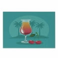 thumbnail image 1 of Cocktail Party Cutting Board, Cherry Cocktail Glass on Blue Background with Tropical Island Palm Trees, Decorative Tempered Glass Cutting and Serving Board, in 3 Sizes, by Ambesonne, 1 of 2