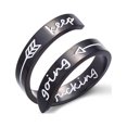 thumbnail image 1 of anillo de joyería inspiradora con grabado de acero inoxidable (negro), 1 of 1